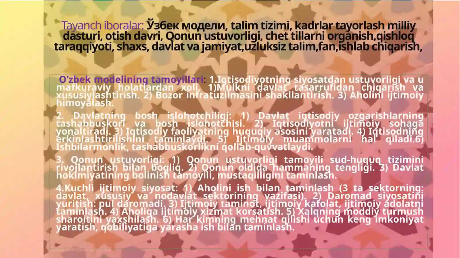 O'zbekistonning eng yangi tarixi fani 3