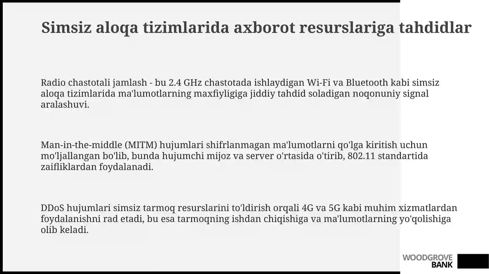 Simsiz aloqa tizimlarida axborot resurslarini himoyalash 3