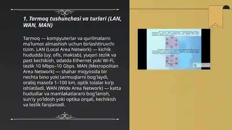 Tarmoq texnologiyalari va internet xizmatlaridan foydalanish 3