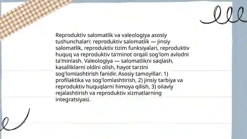 Reproduktiv salomatlikning valeologik tamoyillari 3