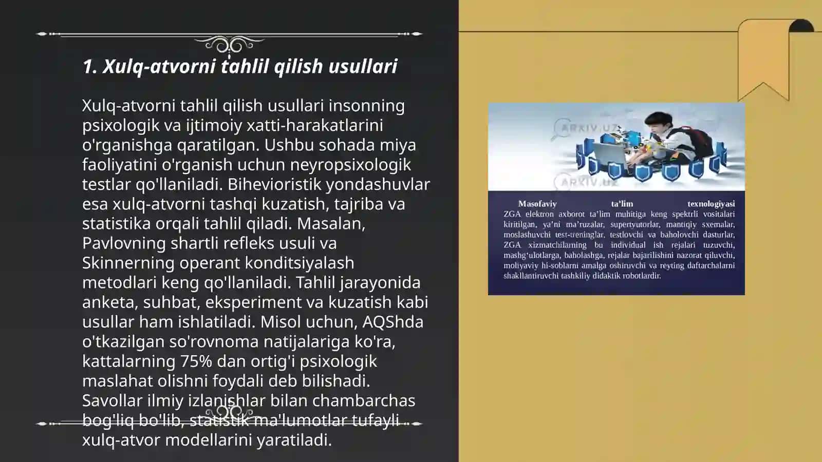 Xulq-atvorni tahlil qilish usullari 3