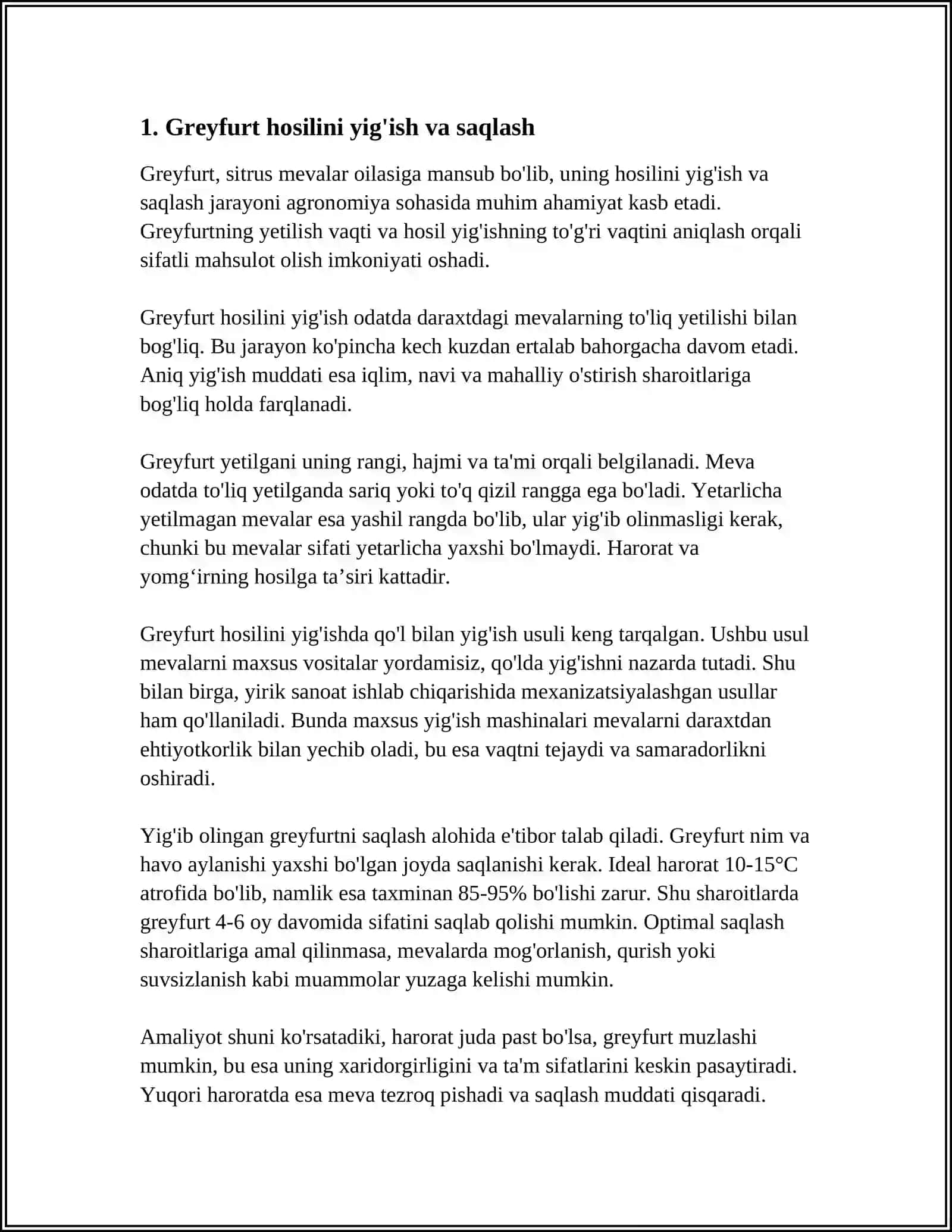 GREYFRUT MEVASINI SAQLASH VA QAYTA ISHLASH TEXNOLOGIYASI 3