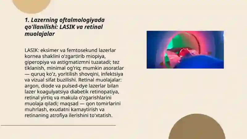 Lazerning tibbiyotda qōllanilishi 3