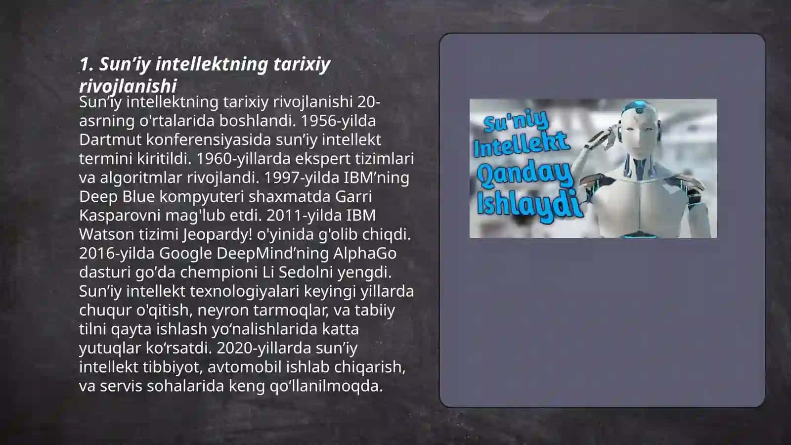 Sunʼiy intellekt va internet tarmogʻi haqida 3