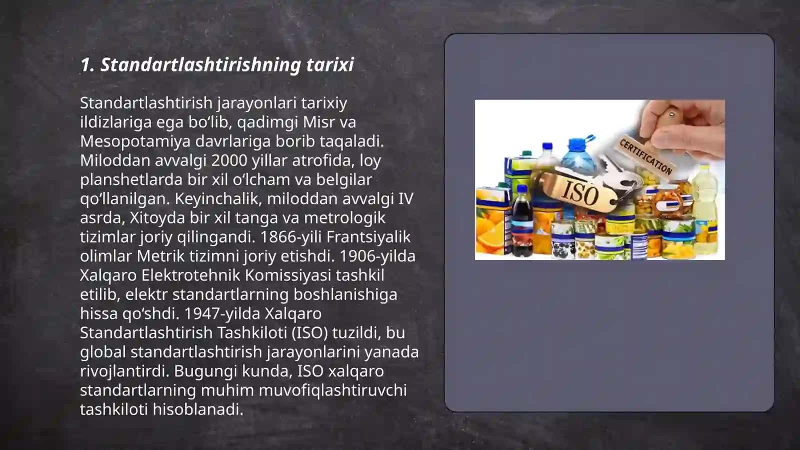 Standartlashtirish usullarini o'rganish 3