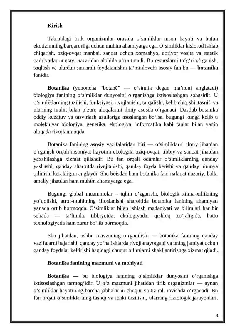 Botanika fanining vazifalari 3
