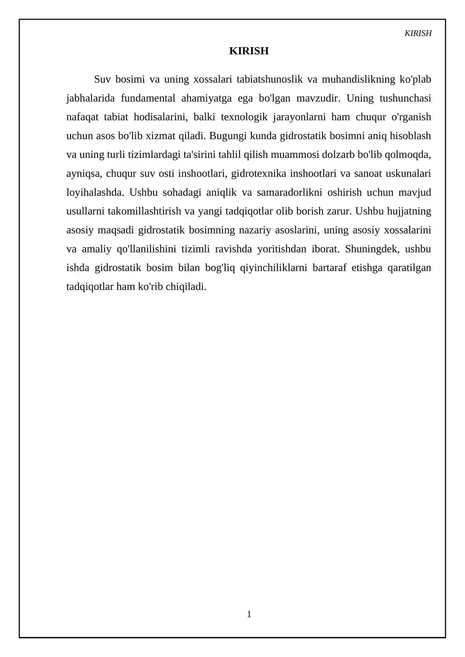 Gidrostatik bosimning asosiy tushunchalari va formulalari 3