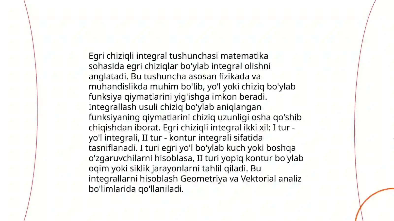 Egri chiziqli integrallarni hisoblash 3