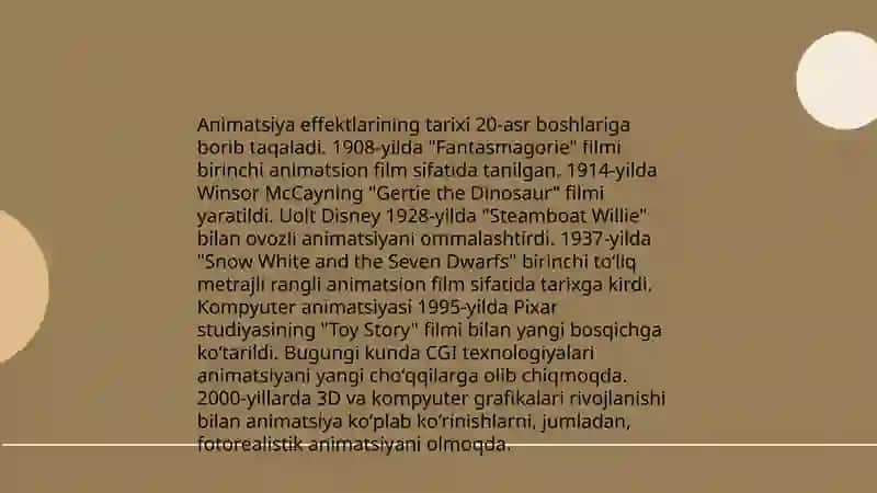 Animatsiya effektlari.Taqdimot namoyishni boshqarish 3
