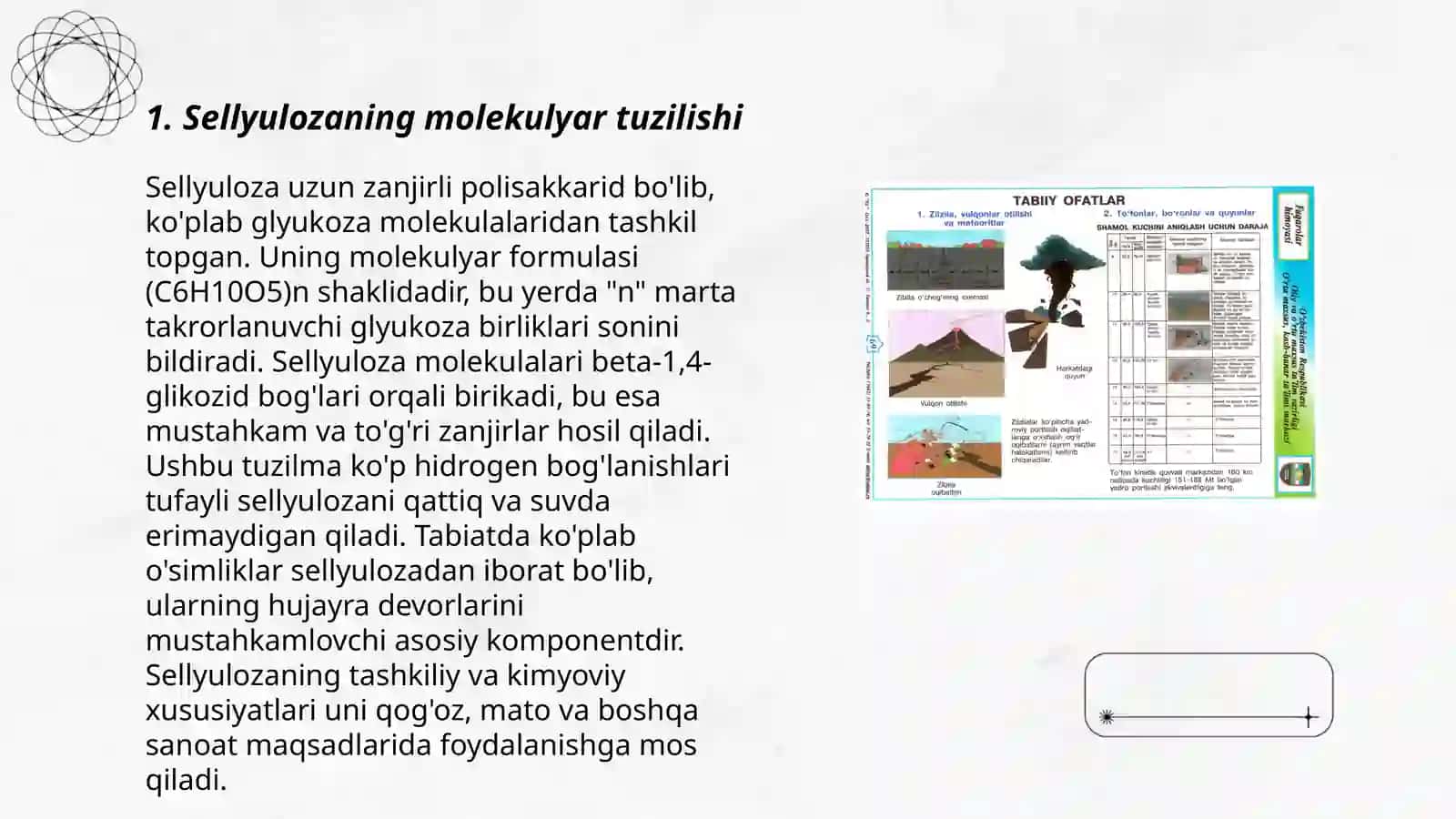 Sellyuloza tabiiy ipakning polimeranologik o'zgarishlari 3