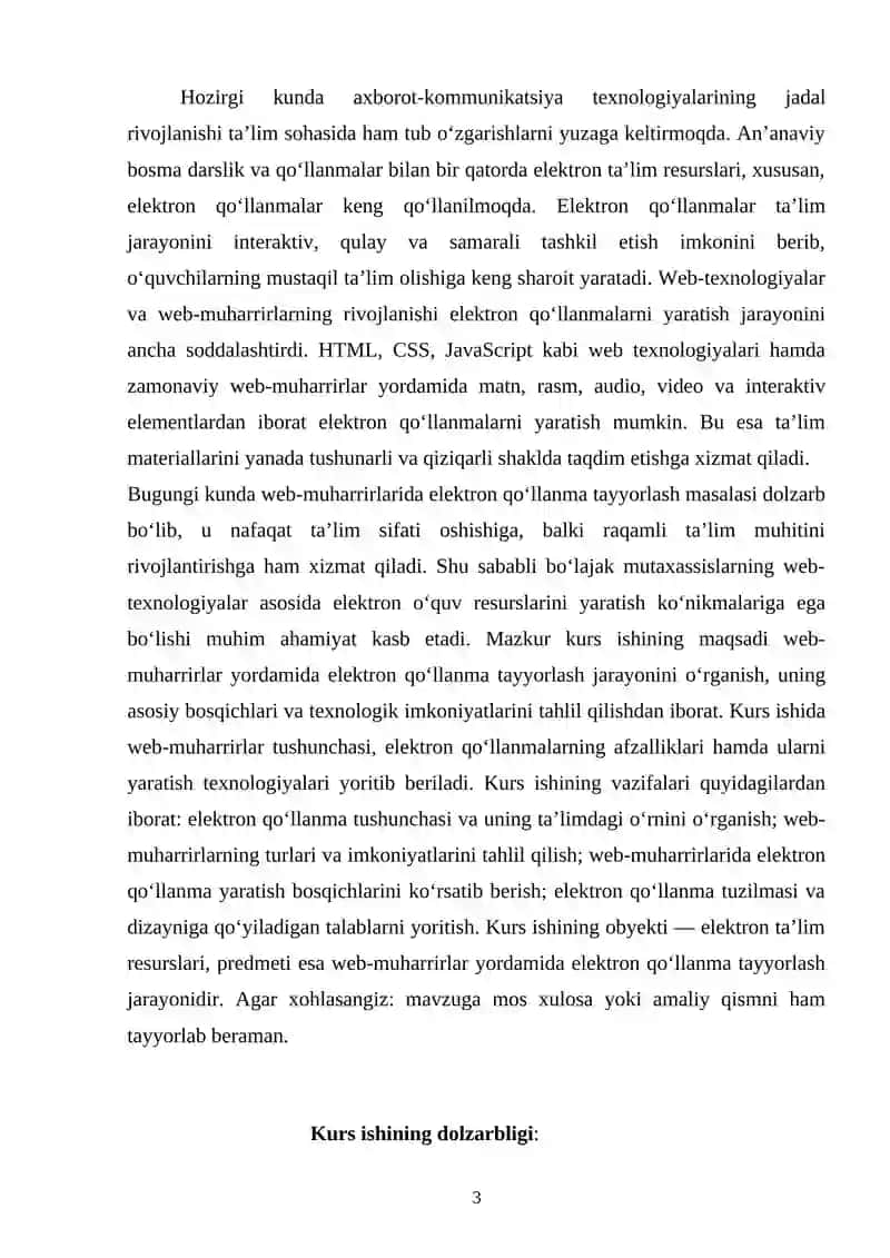 Web-muharrirlarida electron qo’llanma yaratish 3