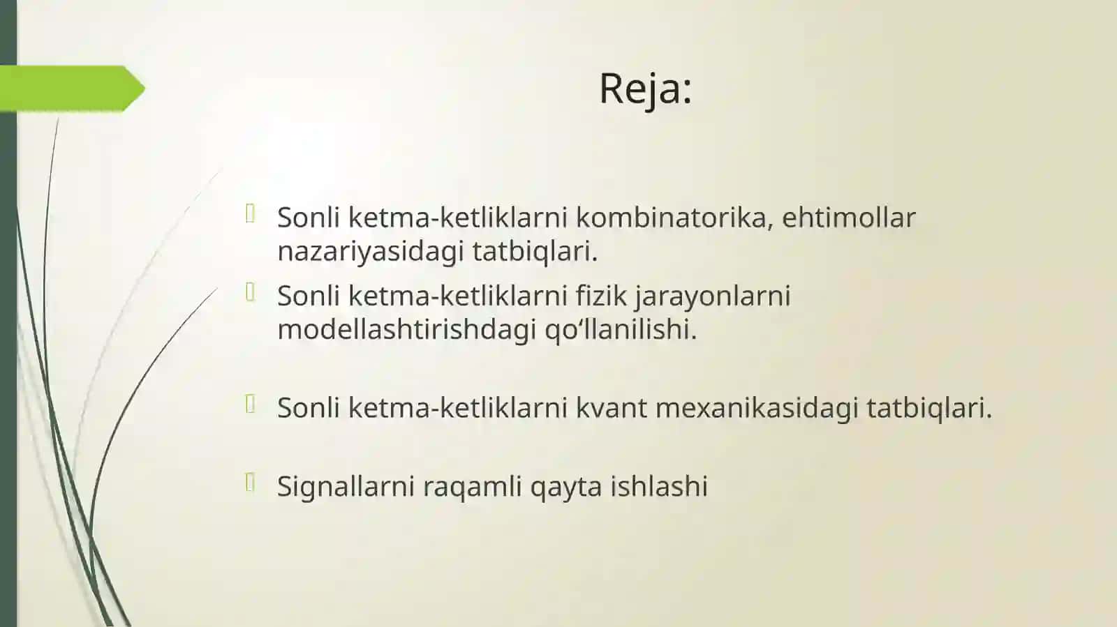 MUHAMMAD AL-XORAZMIY NOMIDAGI TOSHKENTAXBOROTTEXNOLOGIYALARI UNIVERSITETI QARSHI FILIALI 1-BOSQICH KI 12-24 (s) GURUH TALABASINING “HISOB( CALCULUS )”fanidan MUSTAQIL ISHI1 3
