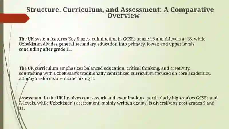 Comparison of UK and Uzbekistan Educational Systems 3