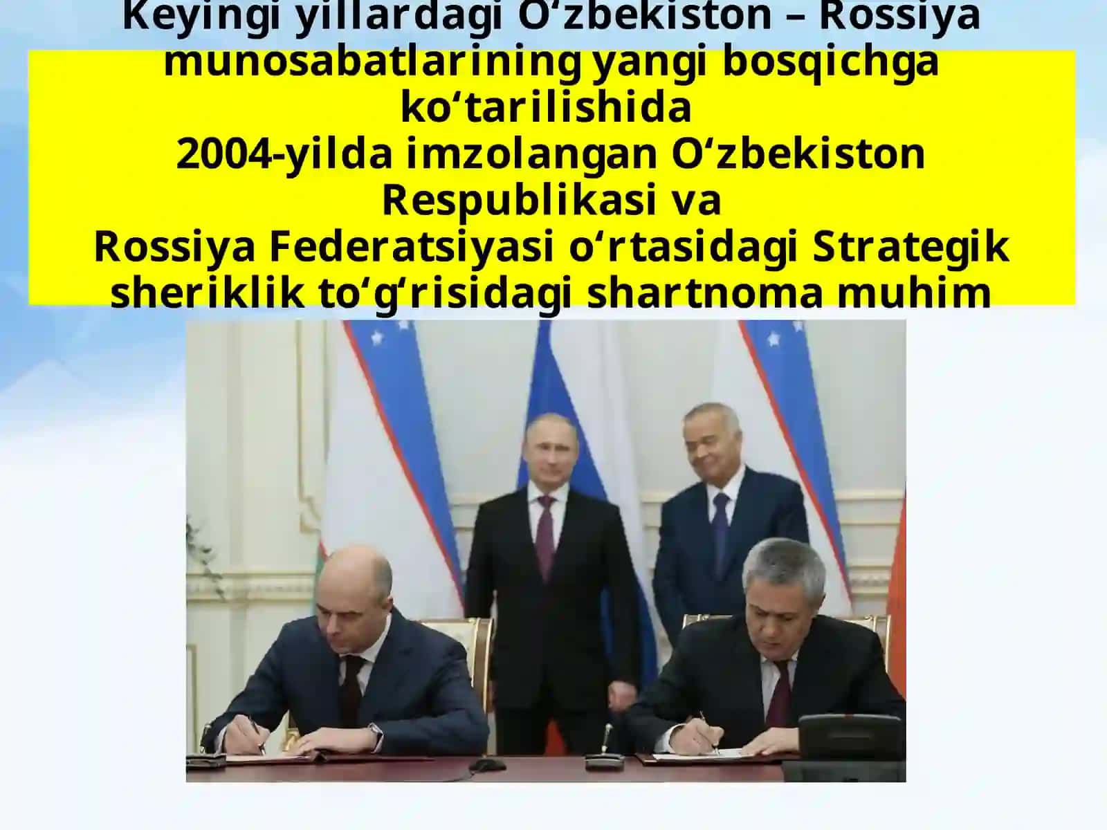 O‘zbekiston–Rossiya munosabatlari 3