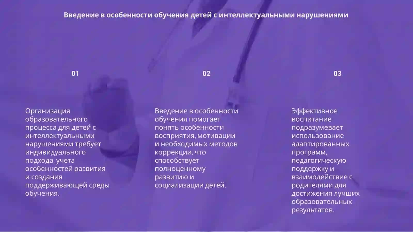 Организация образовательного и воспитательного процесса у детей с интеллектуальными нарушениями 3