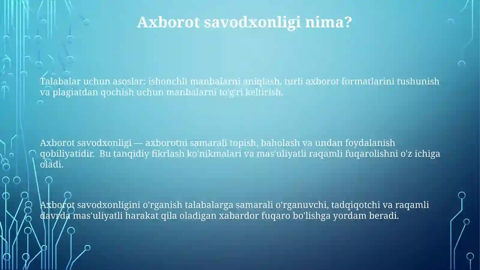 Maktab o'quvchising axborot madaniyati asoslari 3