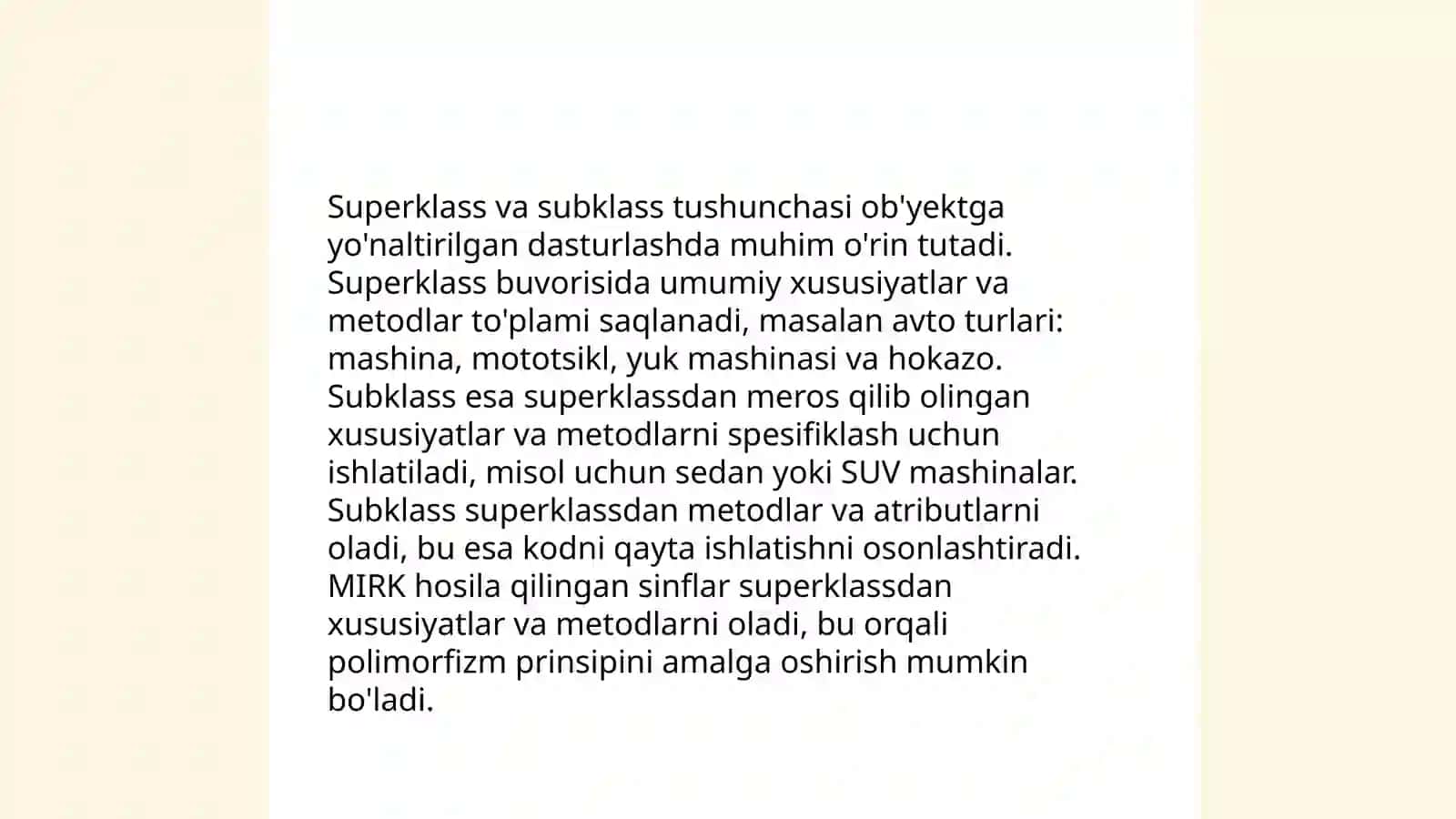 Superklass va subklass 3