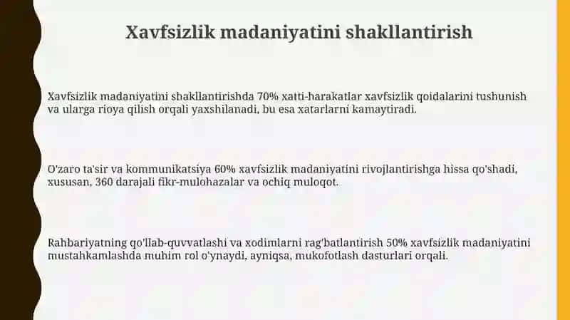 Xavfsizlik madaniyatini shakllantirish 3