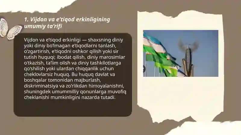 Vijdon va eʼtiqod erkinligining ta'rifi 3