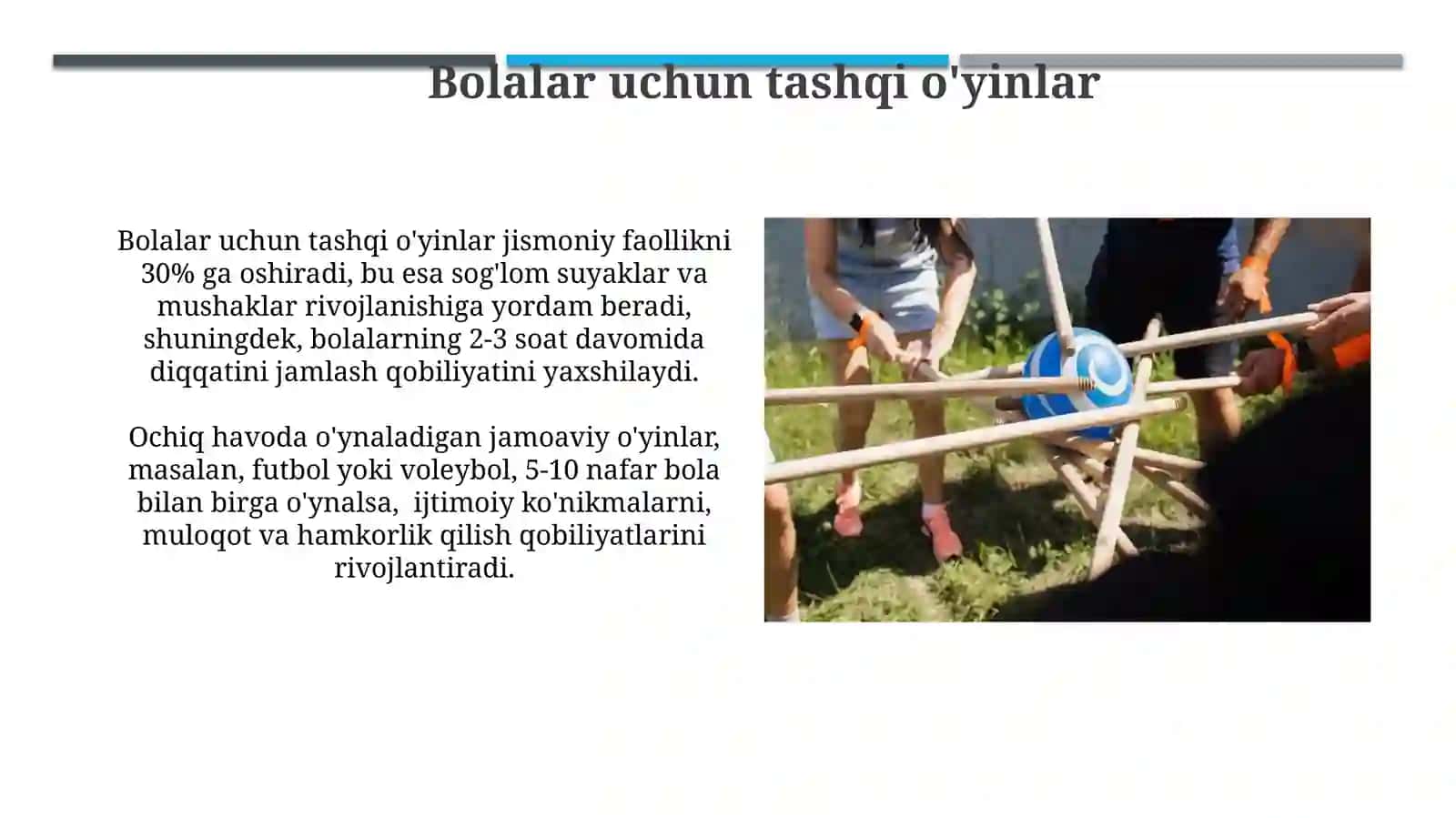 Darsdan tashqari oʻtqaziladigan harakatli oʻyinlar 3