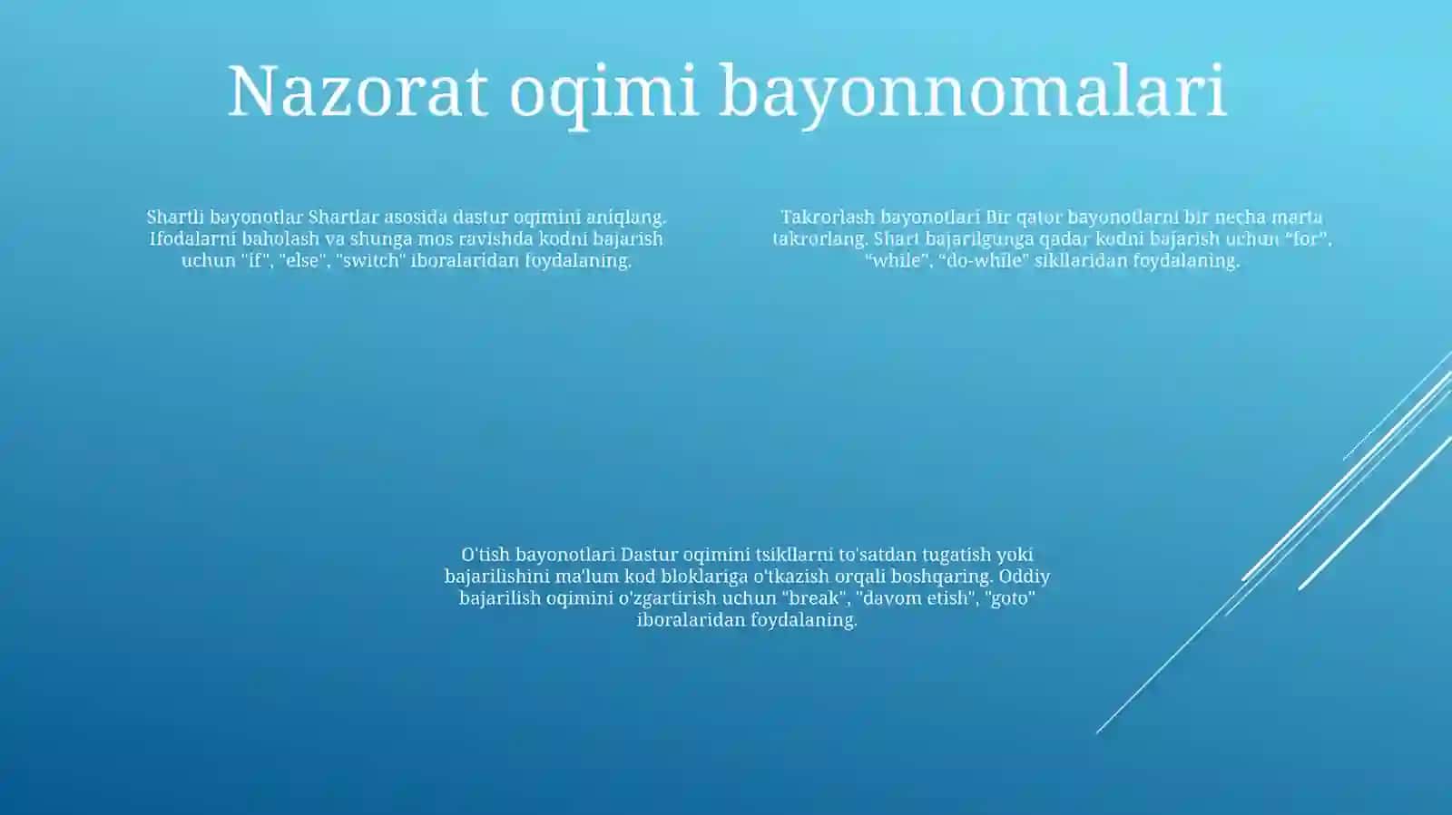 C# Dasturlash Tilida TarmoqlanuvchiJarayonlarniDasturlash 3