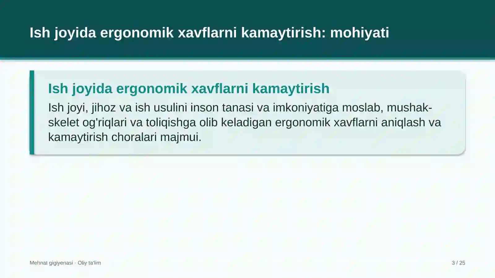 texnik ko'rik markazlarida ish joyida ergonomik xavflarni kamaytirish choralari 5840 3