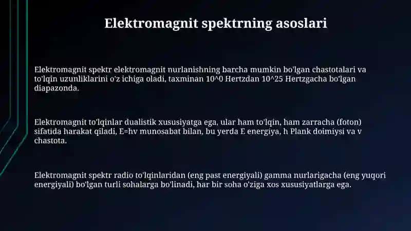 Elektron magnit tolqinlari shkalasi 3