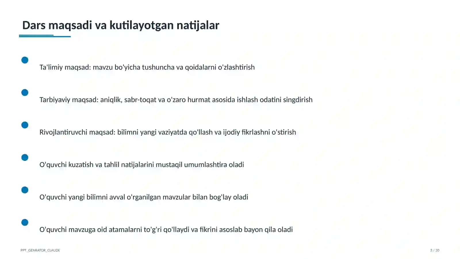 Zamonaviy dars ishlanmasini tuzish 3