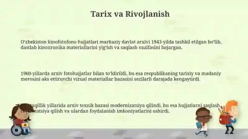 Õzbekiston Kinofotofon hujjatlar Milliya arxivi 3