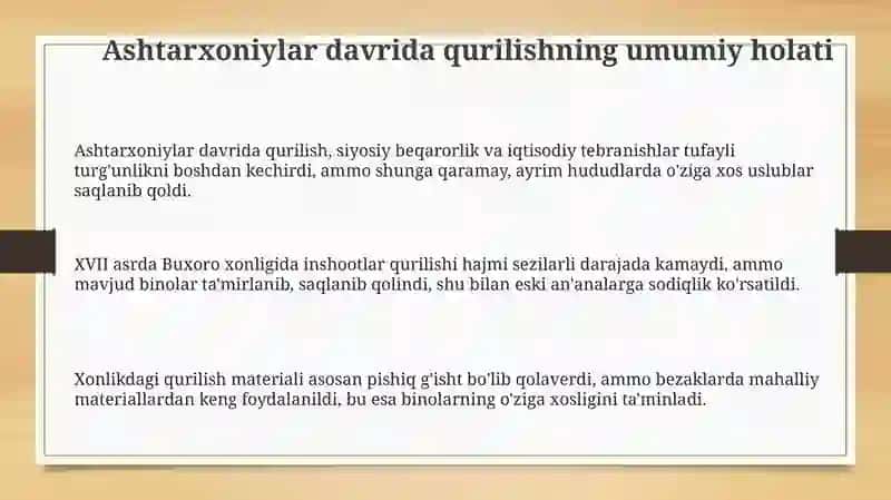 Ashtarxoniylar davrida binokorlik va ta’lim 3
