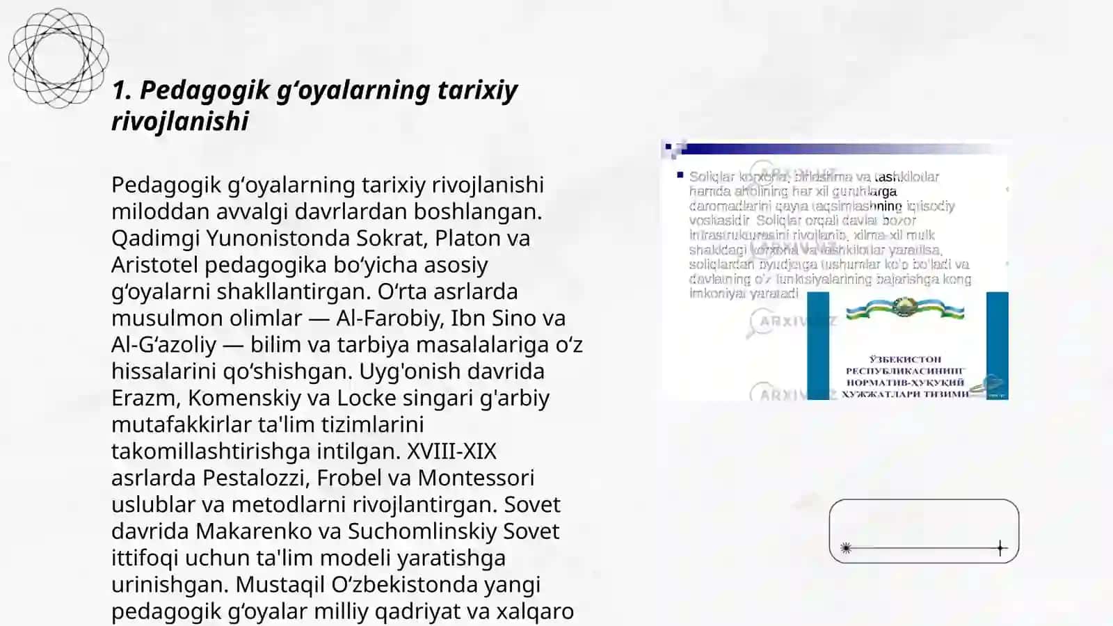 Pedagogik gʻoyalarning rivojlanish bosqichlari 3