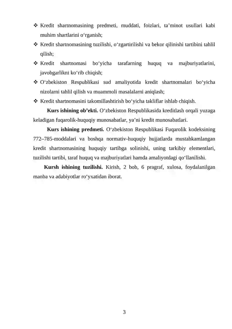 KREDIT SHARTNOMASINING FUQAROLIK HUQUQIY XUSUSIYATLAR 3