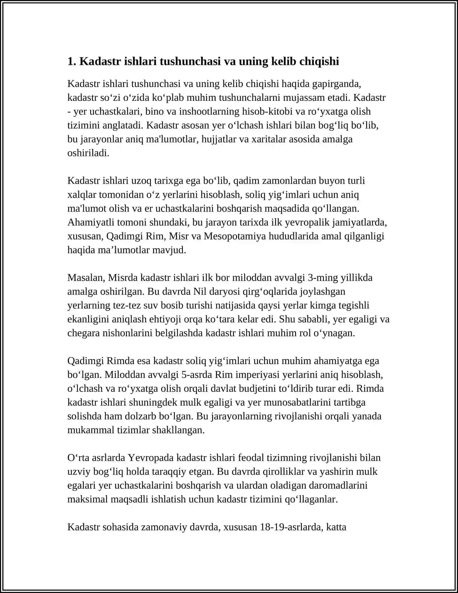 KADASTR ISHLARINING RIVOJLANISH TARIXI 3