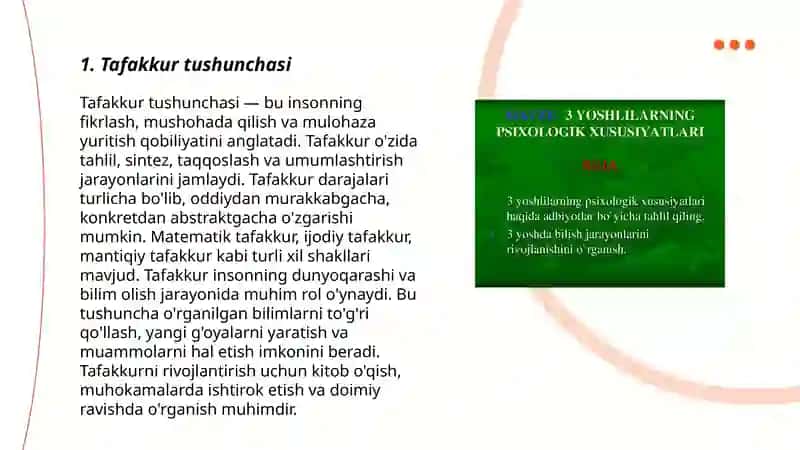 Taffakur va nutqning psixologik tavsifi 3