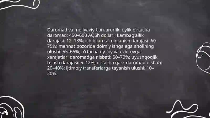 Daromad va moliyaviy barqarorlik 3