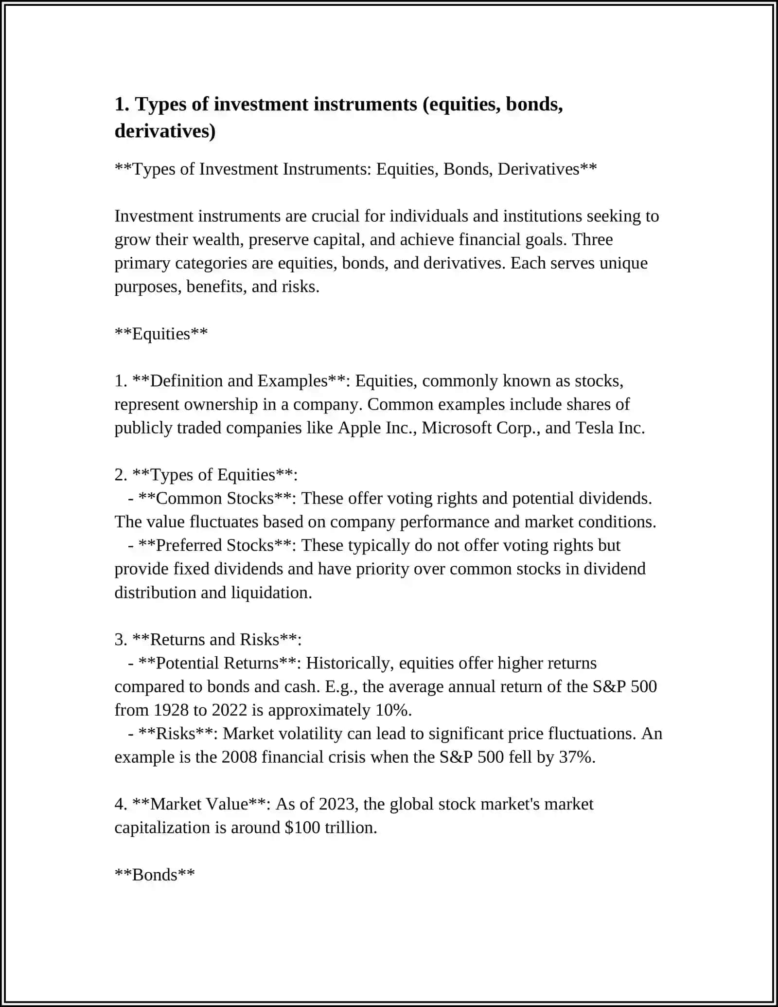 INVESTMENT ACTIVITIES 3