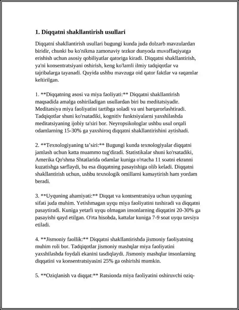 DIQQAT VA XOTIRA 3