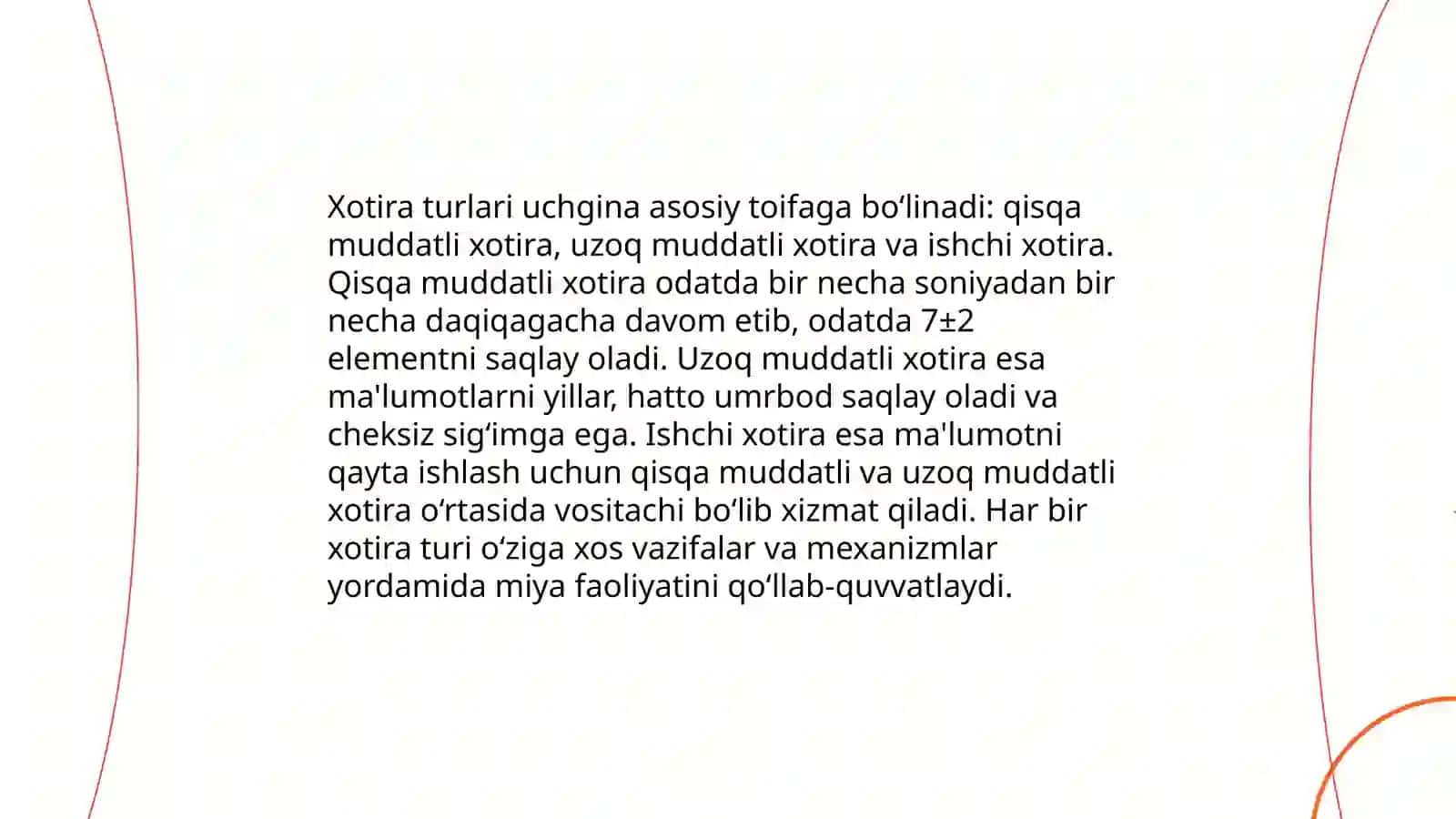 Xotiraning psixologik xususiyatlari 3