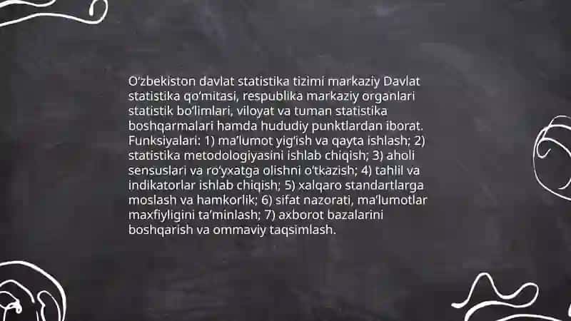 O'zbekiston davlat statistikasi va xalqaro statistika 3