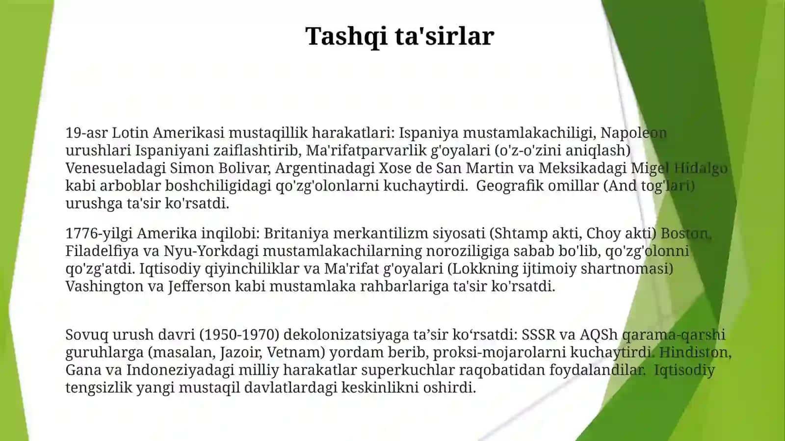19-asr Lotin Amerikasi mustaqillik harakatlari 3