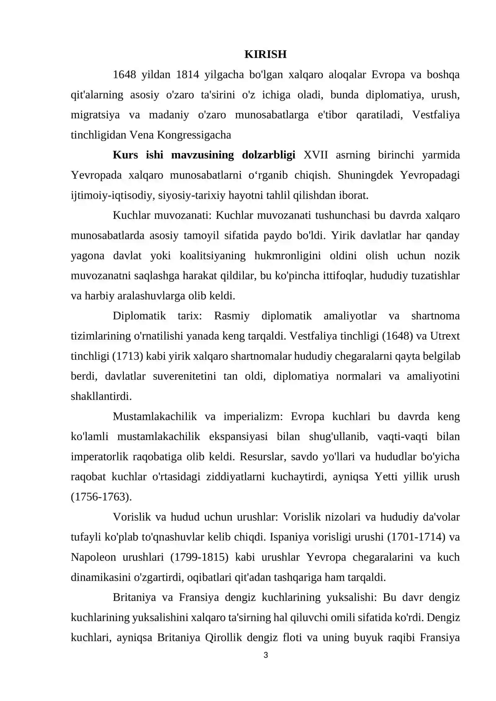 XVII ASRNING BIRINCHI YARMIDA YEVROPADA XALQARO MUNOSABATLAR 3