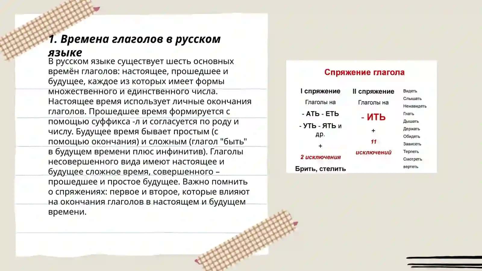 Спражения глаголов 3