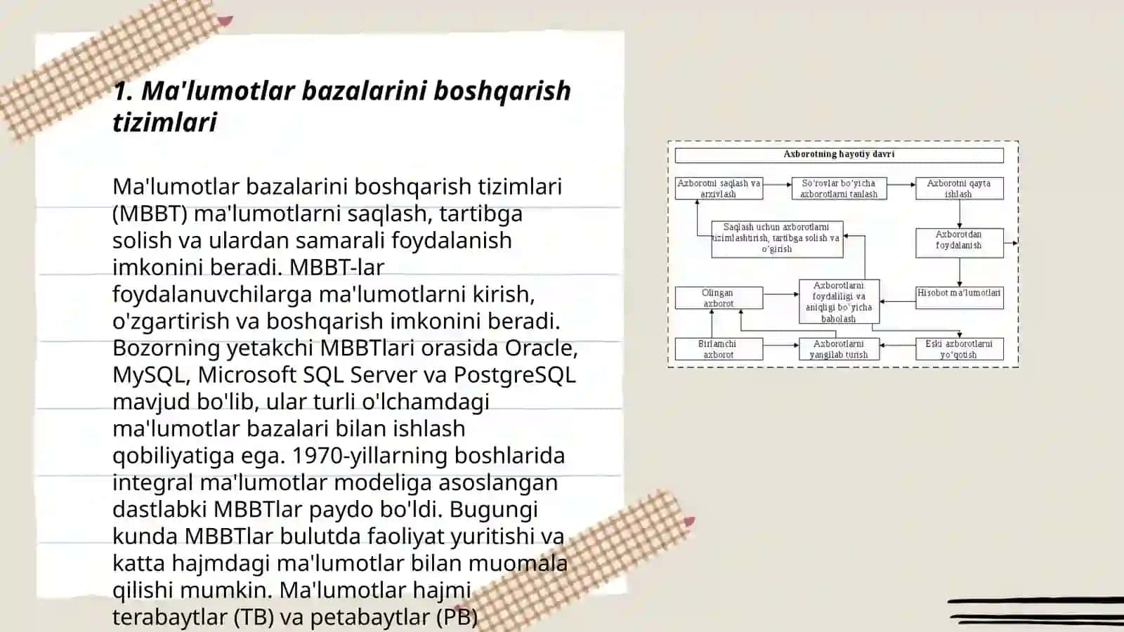 Ma'lumotlar bazalarini boshqarish tizimlari 3