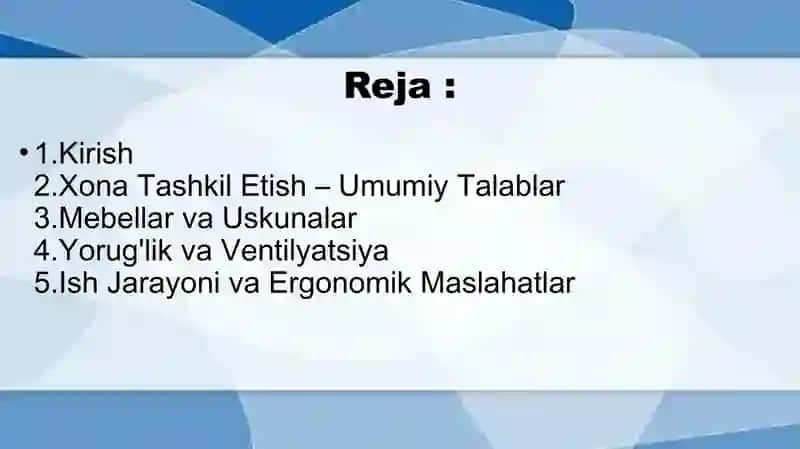 Ergonomika. Stamatalogiya xonasining jixozlanishi 3