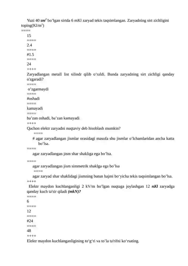 Fizika test 3