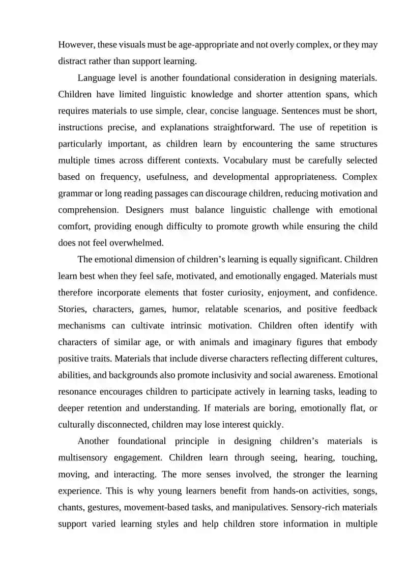Principles and foundations of designing materials for children 3
