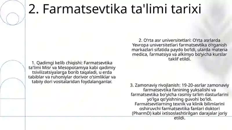 Farmatsevtika TaʼLimini Rivojlanishi 3