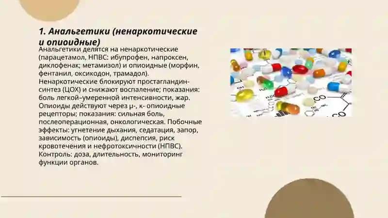 Анальгетики (ненаркотические и опиоидные) 3