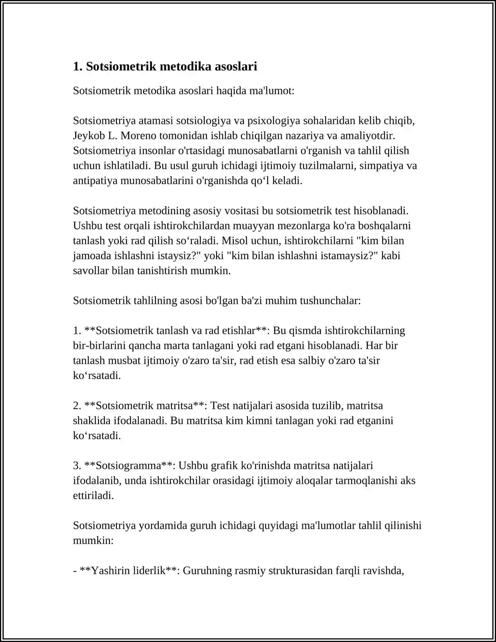 Sotsiometrik metodika asoslari 3