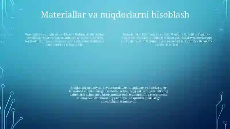 Inshoatlarni Xisoblash Tug‘Risida Tushuncha 3
